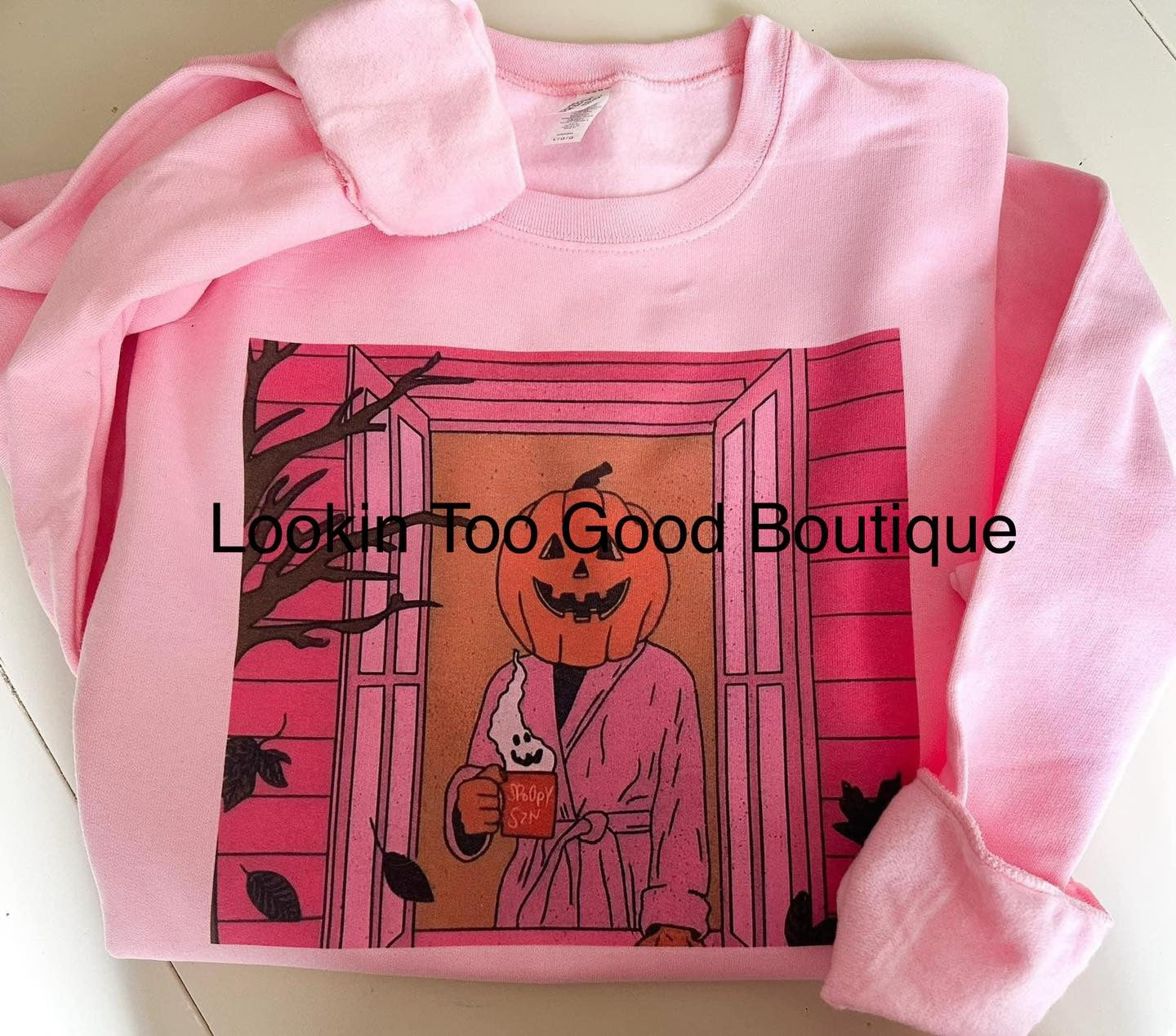 Pink Pumpkin Face Sweatshirt