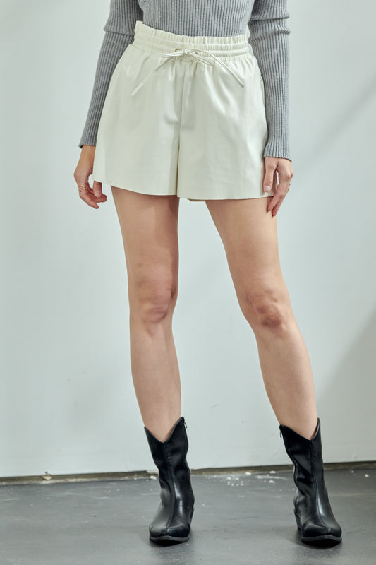 Snow Faux Leather Shorts