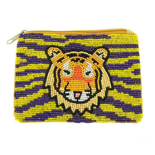 Tiger Seed Bead Coin Purse