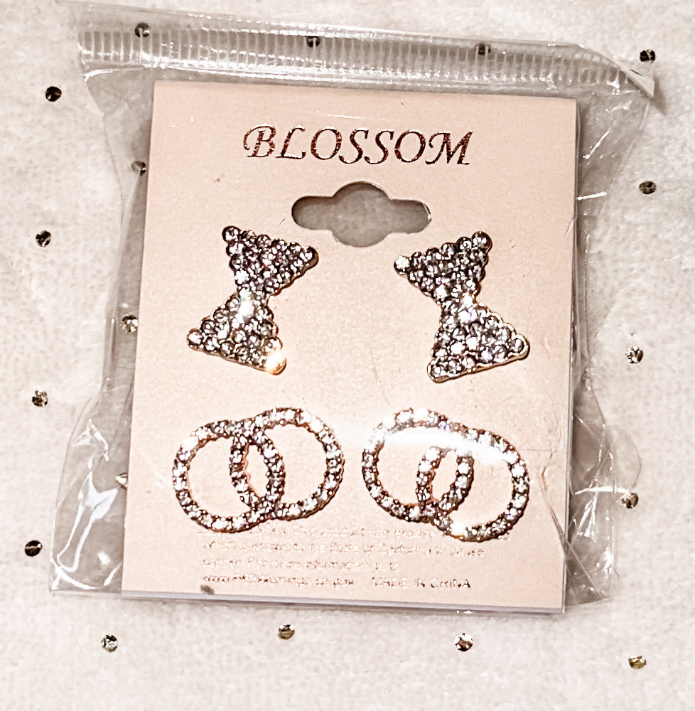 Bows & Rings Earring Set