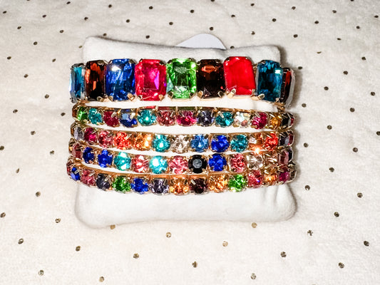 Multi Color Stone Bracelet Stack