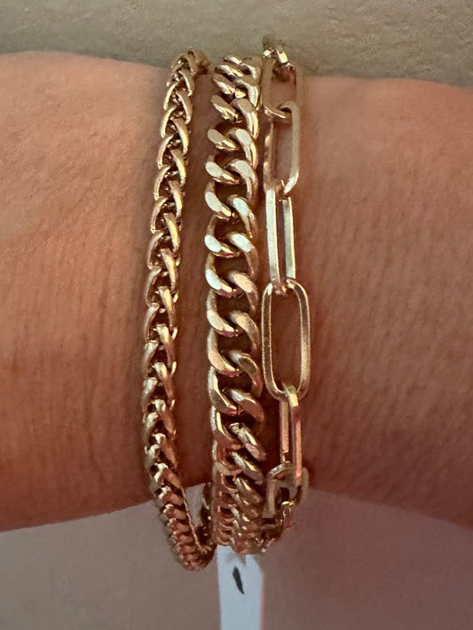 Gold Chain Bracelet-3 in 1