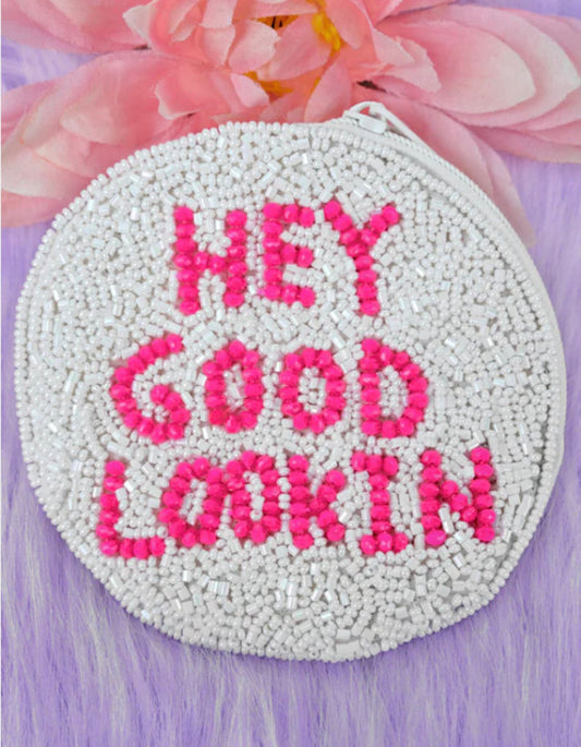 Hey Good Lookin Bead Coin Purse